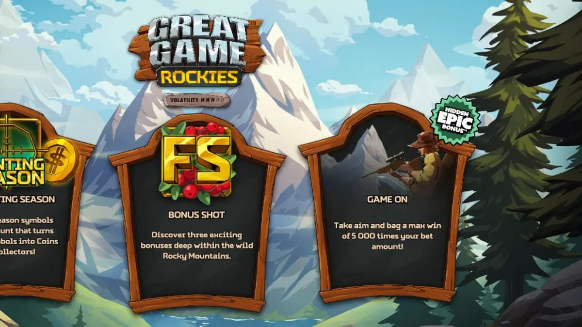 Pemandangan pegunungan yang megah dalam slot Great Game Rockies